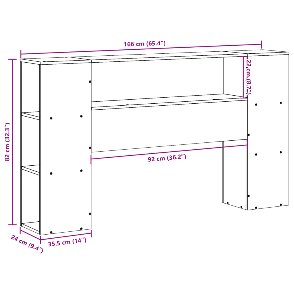 Hodegavl med oppbevaring hvit 160 cm heltre furu