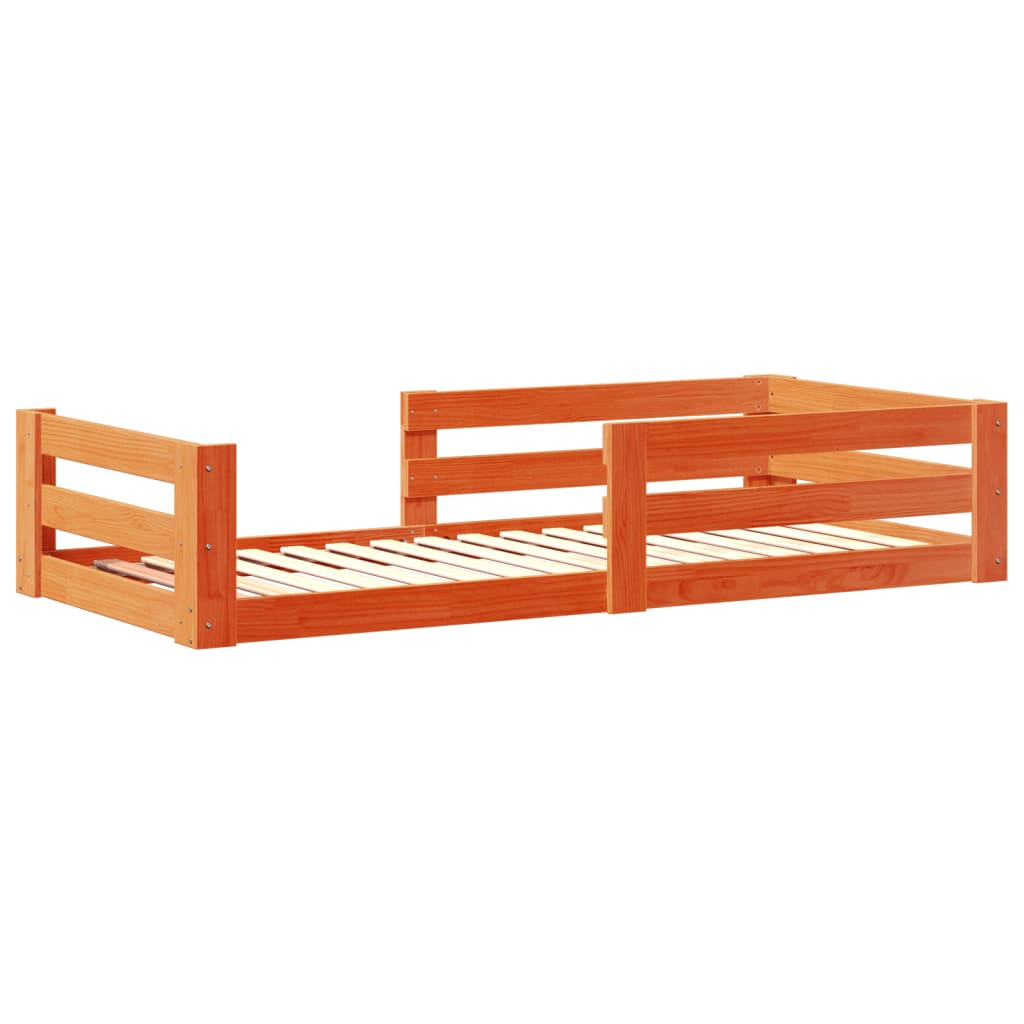 Sengeramme uten madrass voksbrun 100x200 cm heltre furu