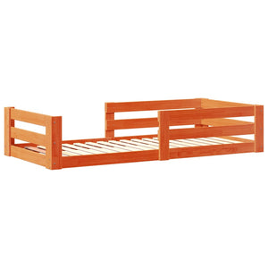 Sengeramme uten madrass voksbrun 100x200 cm heltre furu