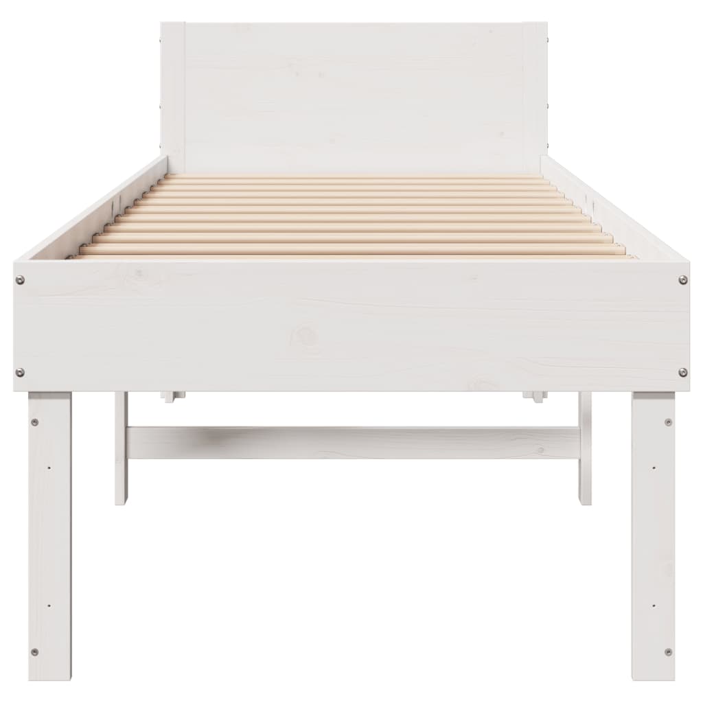 Sengeramme uten madrass hvit 75x190 cm heltre furu