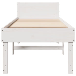 Sengeramme uten madrass hvit 75x190 cm heltre furu