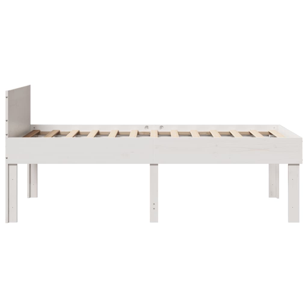 Sengeramme uten madrass hvit 75x190 cm heltre furu