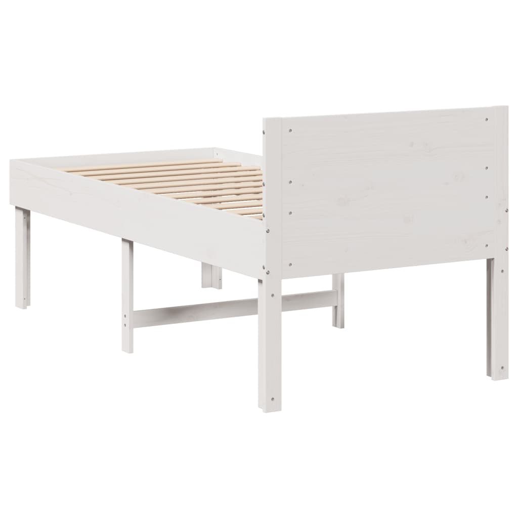 Sengeramme uten madrass hvit 75x190 cm heltre furu