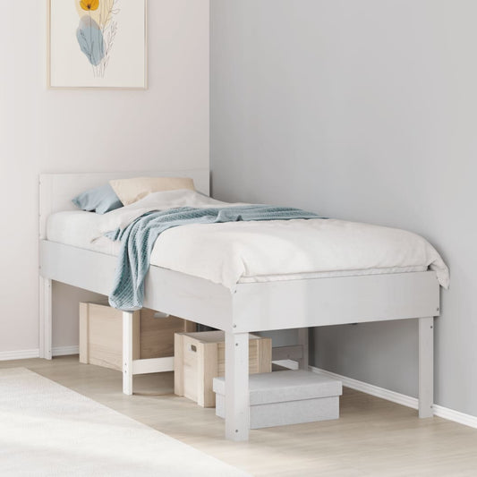 Sengeramme uten madrass hvit 75x190 cm heltre furu