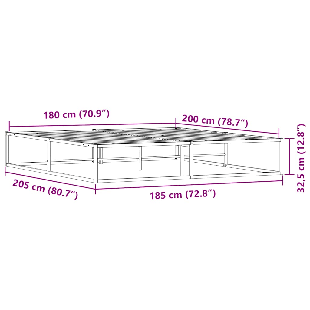 Sengeramme uten madrass hvit 180x200 cm