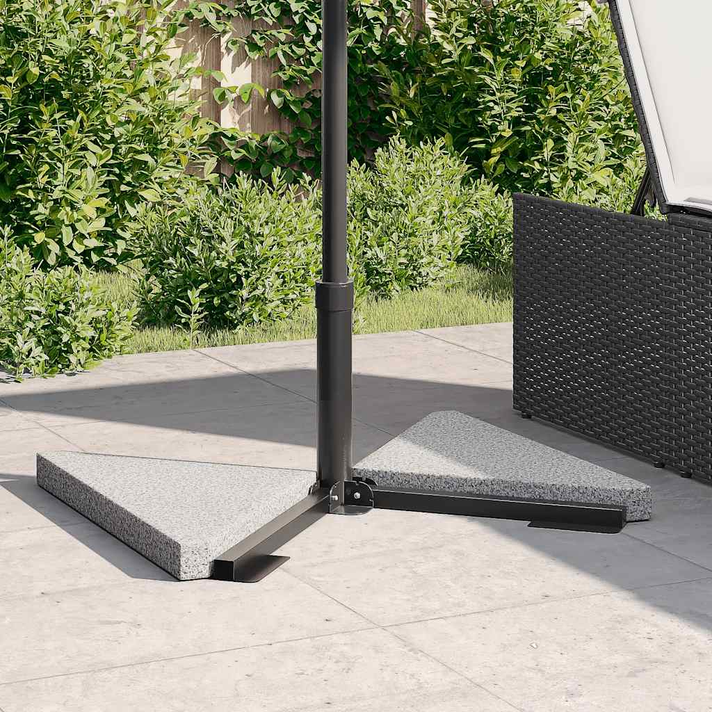 Vektplater for parasoll 2 stk grå granitt trekantet 14 kg
