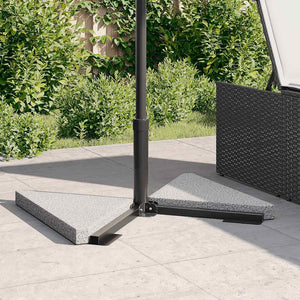 Vektplater for parasoll 2 stk grå granitt trekantet 14 kg