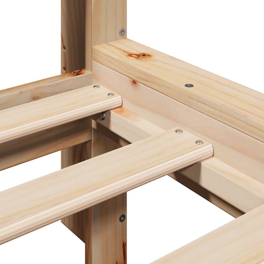 Seng med bokhylle uten madrass 160x200 cm heltre furu