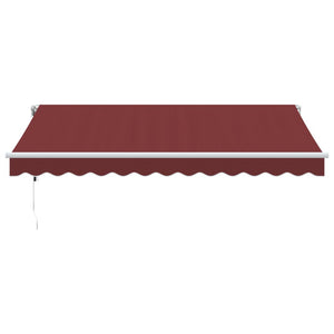 Automatisk uttrekkbar markise med LED burgunder 350x250 cm