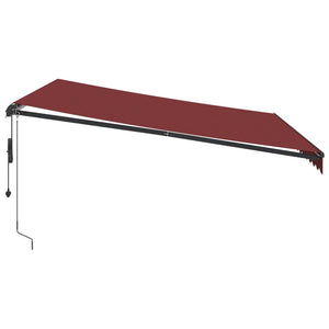 Automatisk uttrekkbar markise burgunder 400x300 cm