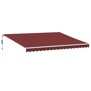 Automatisk uttrekkbar markise burgunder 450x300 cm