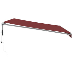 Automatisk uttrekkbar markise burgunder 450x300 cm