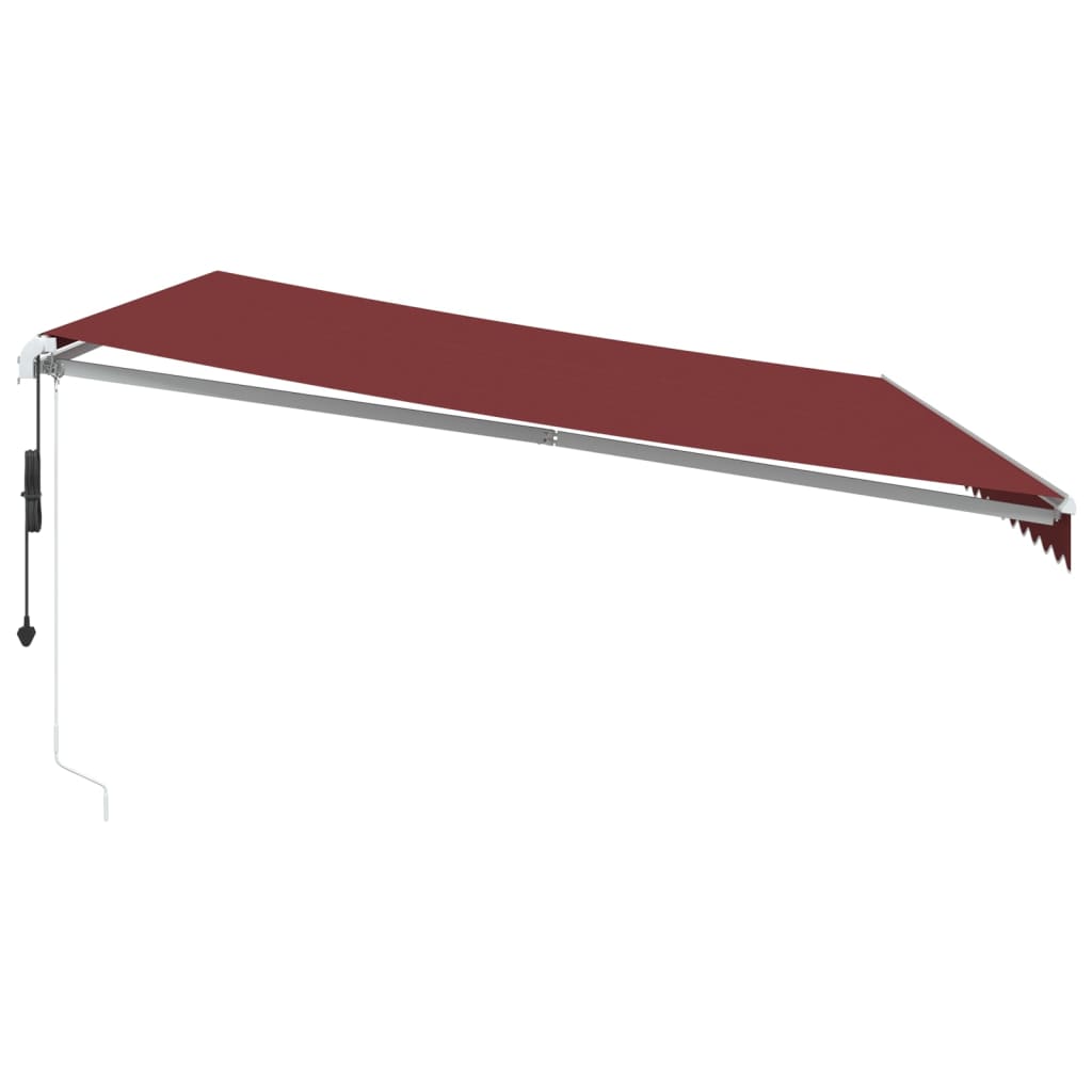 Automatisk uttrekkbar markise burgunder 500x300 cm