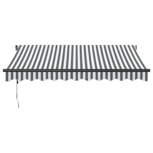 Automatisk uttrekkbar markise LED antrasitt og hvit 300x250 cm