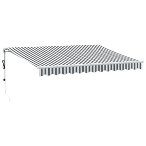 Automatisk uttrekkbar markise antrasitt og hvit 350x250 cm