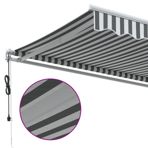 Automatisk uttrekkbar markise antrasitt og hvit 350x250 cm