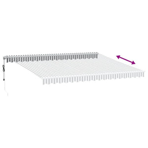 Automatisk uttrekkbar markise antrasitt og hvit 450x300 cm