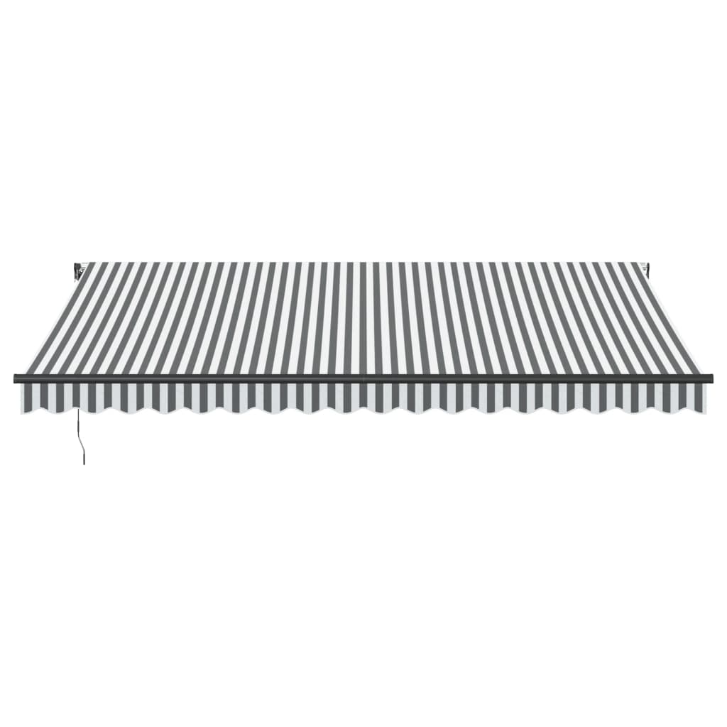 Automatisk uttrekkbar markise LED antrasitt og hvit 450x300 cm