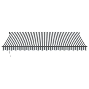 Automatisk uttrekkbar markise LED antrasitt og hvit 450x300 cm