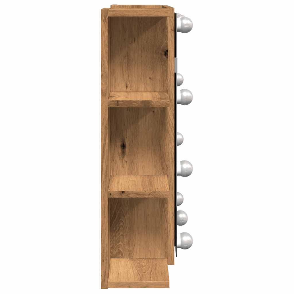 Speilskap med LED artisan eik 70x16,5x60 cm