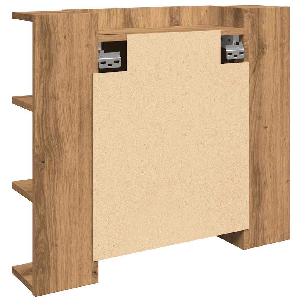 Speilskap med LED artisan eik 70x16,5x60 cm