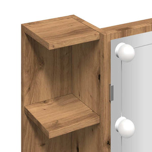 Speilskap med LED artisan eik 70x16,5x60 cm