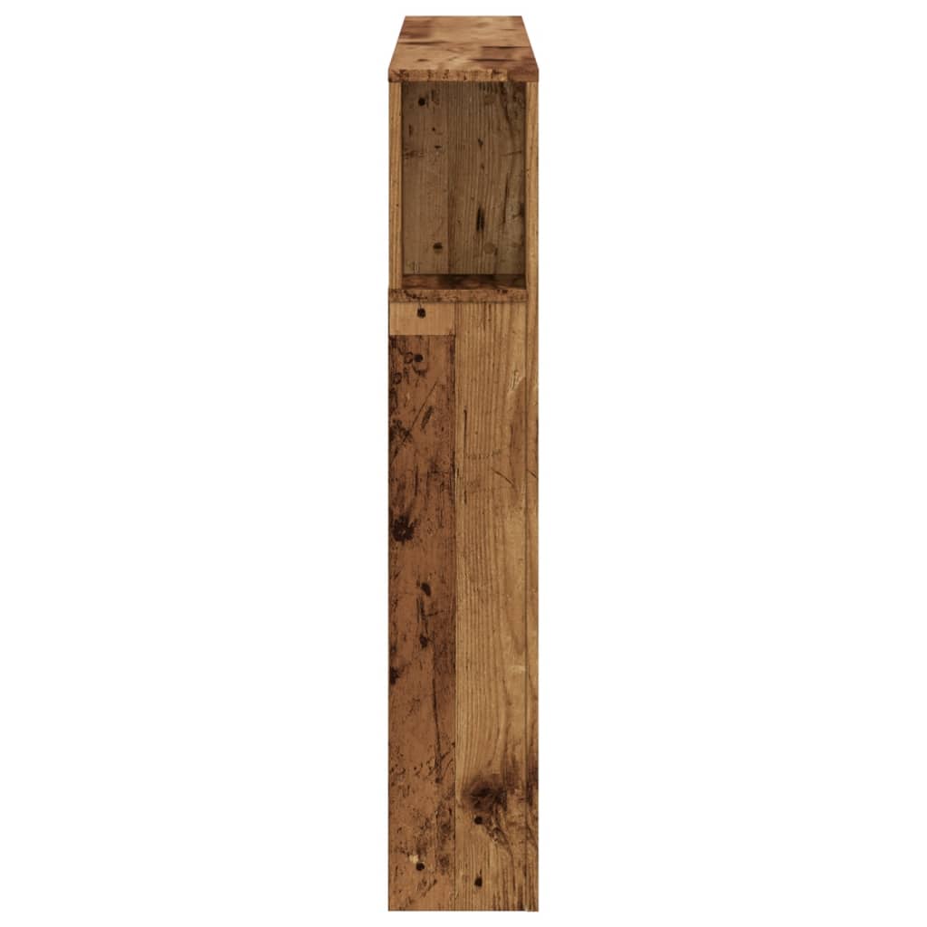 Sengegavl med LED gammelt tre 120x18,5x103,5 cm konstruert tre