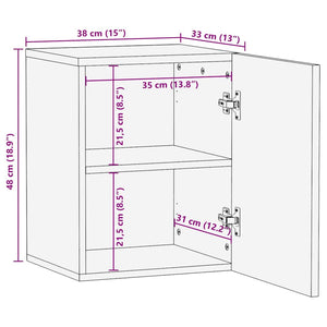 Veggskap for baderom 38x33x48 cm heltre mango