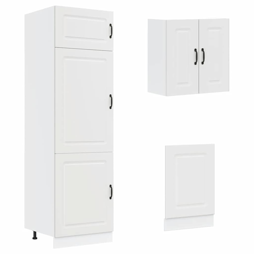Kitchen cabinet set 8 pieces Kalmar white engineered wood