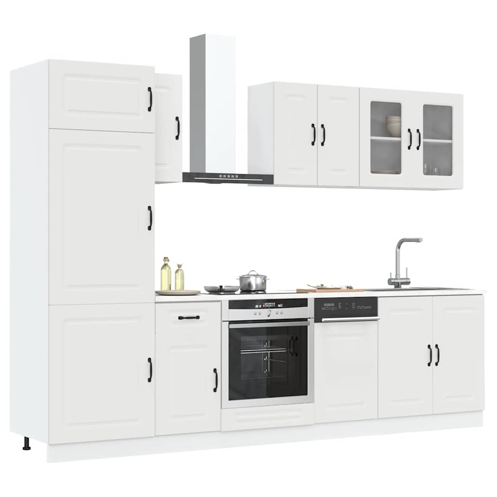 Kitchen cabinet set 8 pieces Kalmar white engineered wood