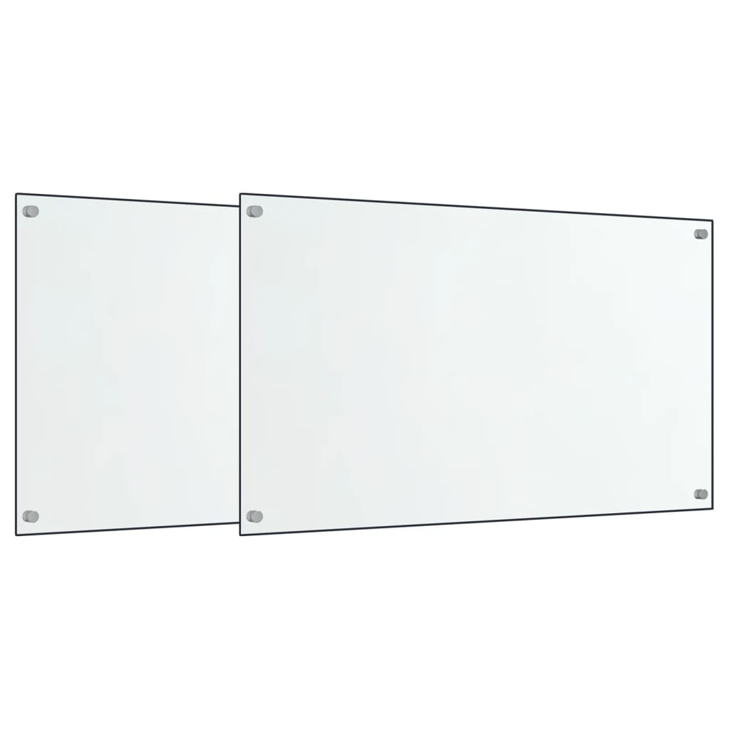 Kjøkkenplater 2 stk gjennomsiktig 70x40 cm herdet glass