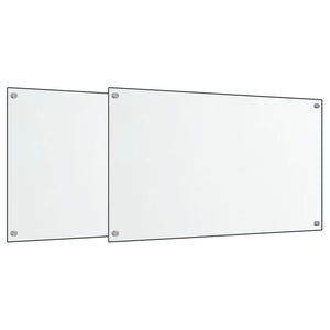 Kjøkkenplater 2 stk gjennomsiktig 70x40 cm herdet glass