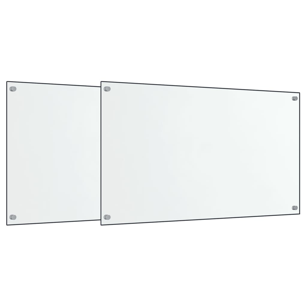 Kjøkkenplater 2 stk gjennomsiktig 70x60 cm herdet glass