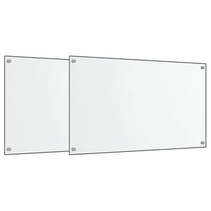 Kjøkkenplater 2 stk gjennomsiktig 70x60 cm herdet glass