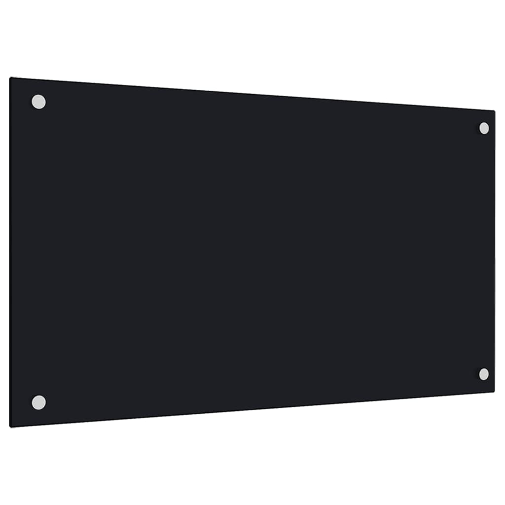 Kjøkkenplater 2 stk svart 70x50 cm herdet glass