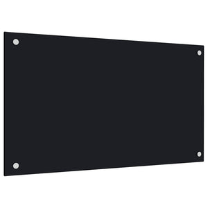 Kjøkkenplater 2 stk svart 70x50 cm herdet glass