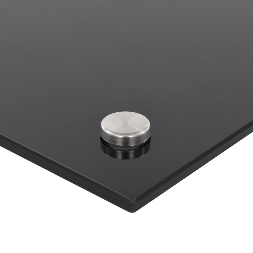 Kjøkkenplater 2 stk svart 70x50 cm herdet glass