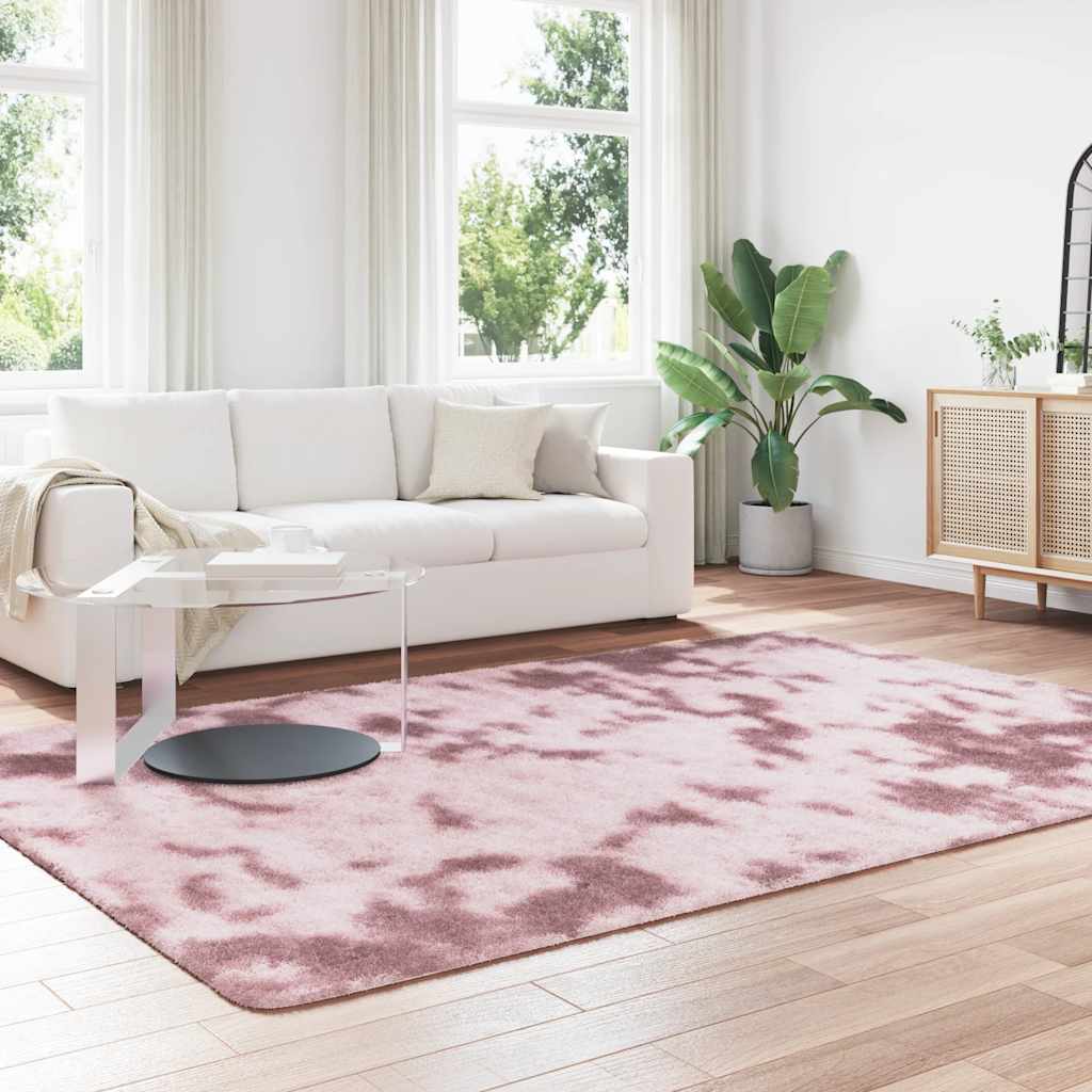 Flossteppe med lang luv NAVARRA støvet rosa 200x290cm polyester