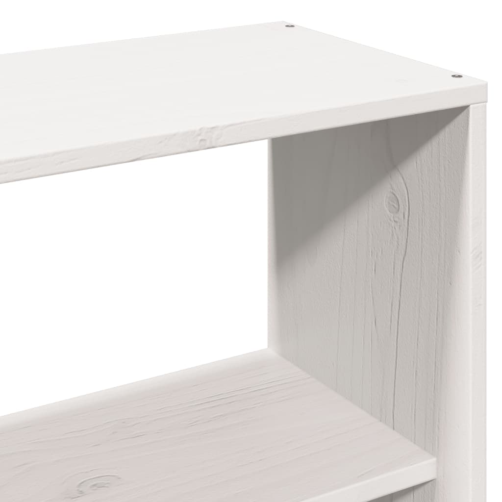 Seng med bokhylle uten madrass hvit 160x200 cm heltre furu