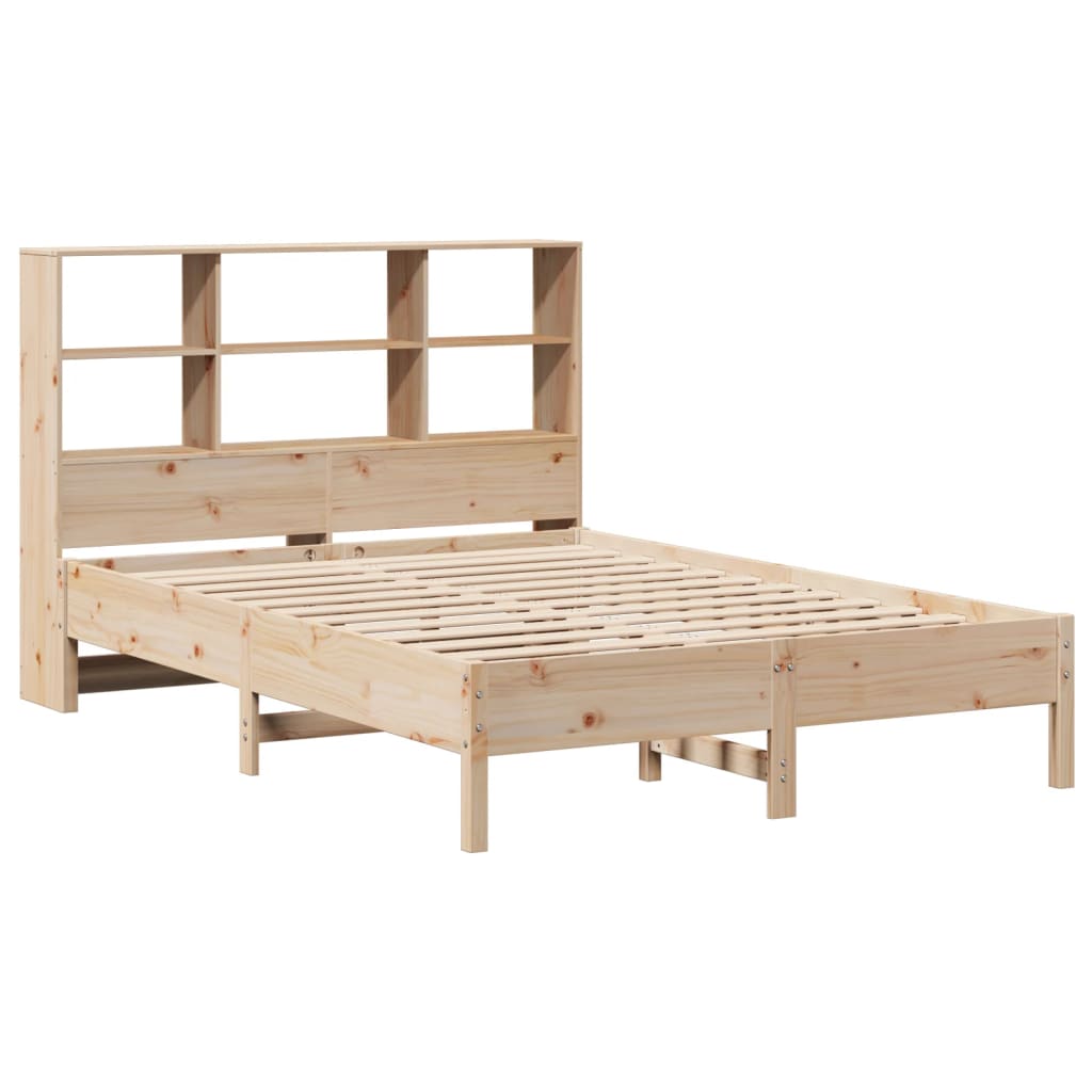 Bed with bookcase without mattress 120x190 cm solid pine wood