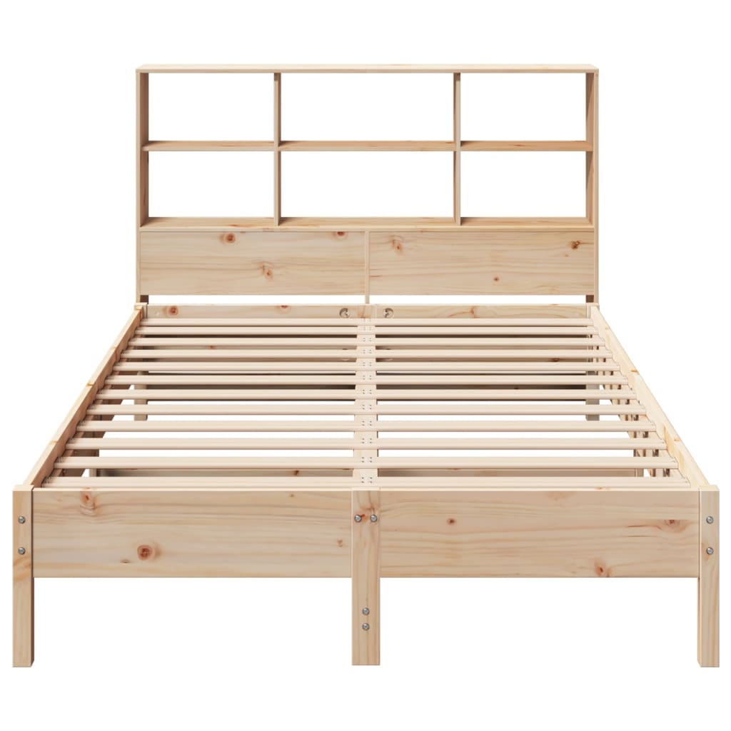 Bed with bookcase without mattress 120x190 cm solid pine wood