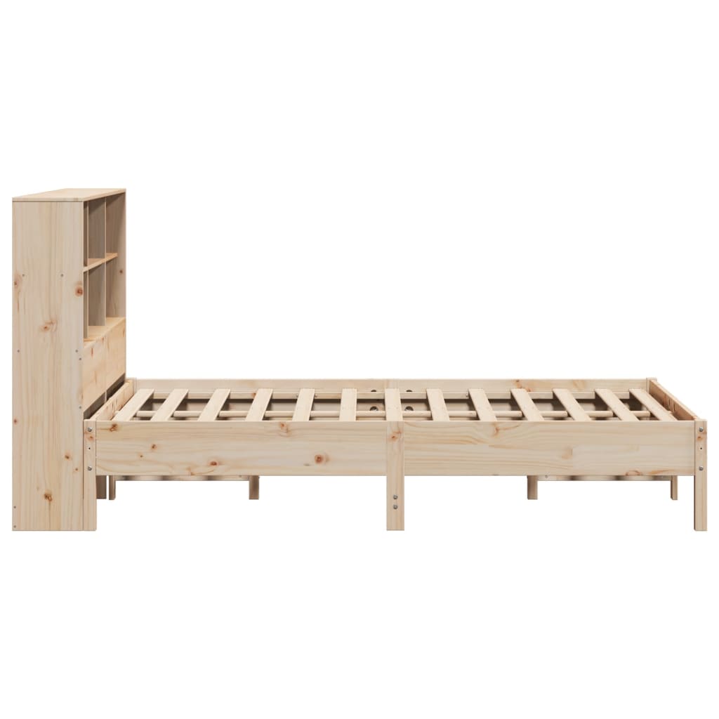 Bed with bookcase without mattress 120x190 cm solid pine wood