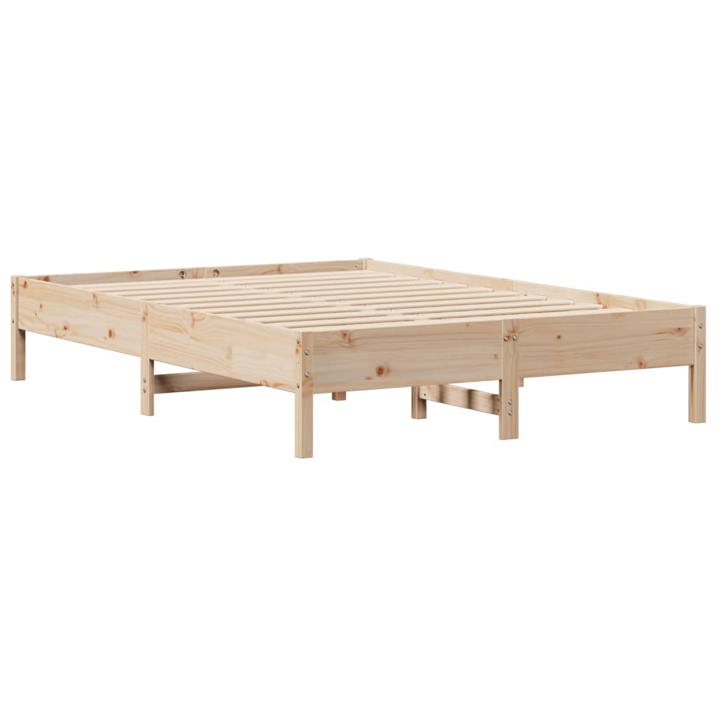 Bed with bookcase without mattress 120x190 cm solid pine wood