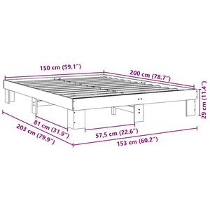 Sengeramme uten Madrass 150x200 cm Heltre Eik