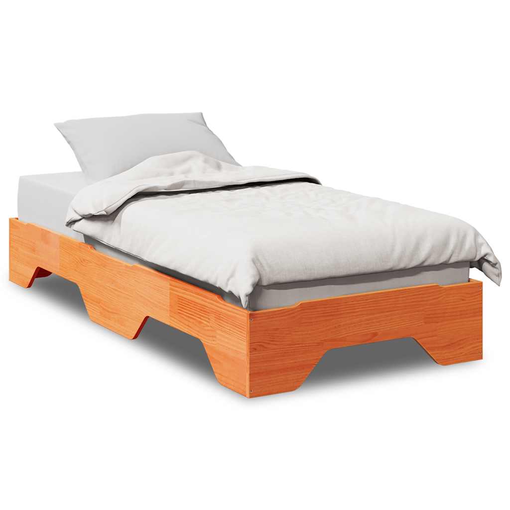 Sengeramme uten madrass stablebare voksbrun 90x190 cm heltre