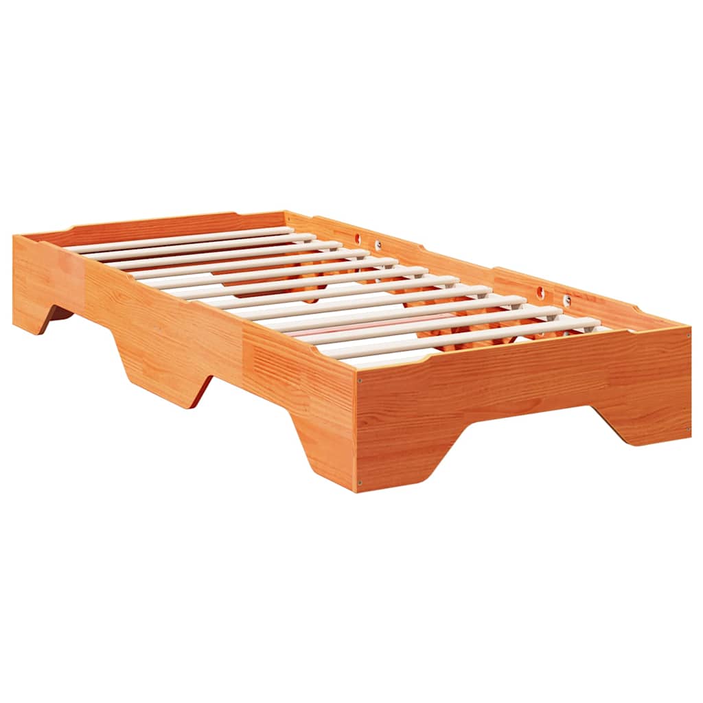 Sengeramme uten madrass stablebare voksbrun 90x190 cm heltre