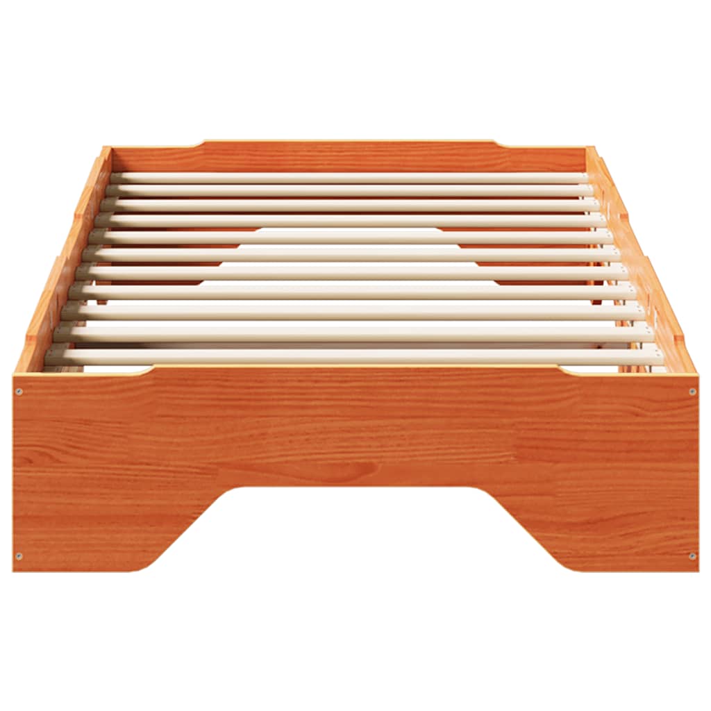 Sengeramme uten madrass stablebare voksbrun 90x190 cm heltre