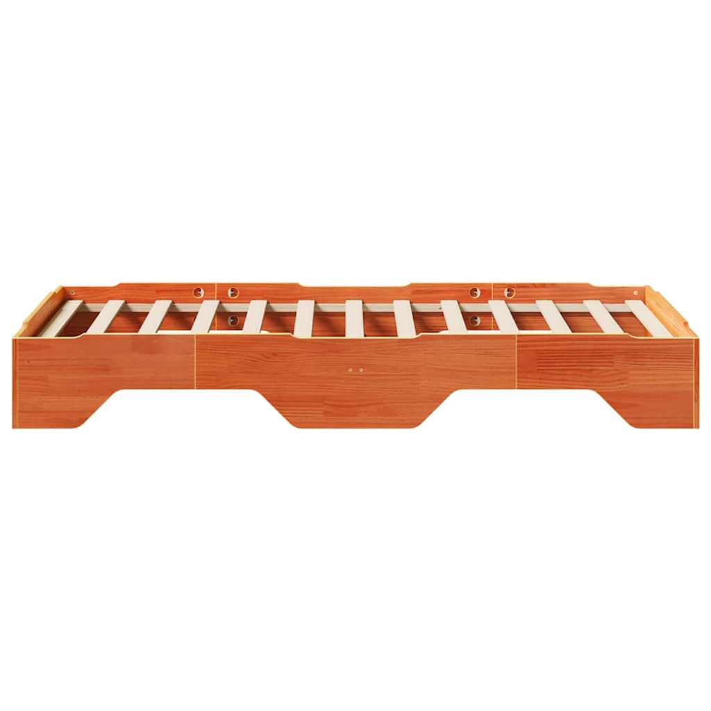 Sengeramme uten madrass stablebare voksbrun 90x190 cm heltre