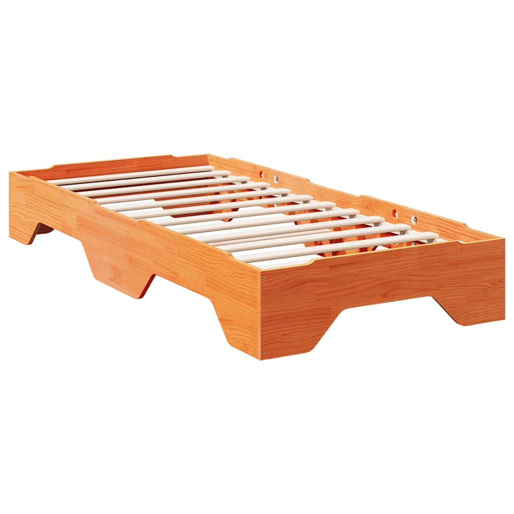Sengeramme uten madrass stablebare voksbrun 90x190 cm heltre