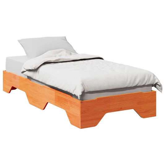 Sengeramme uten madrass stablebare voksbrun 90x190 cm heltre